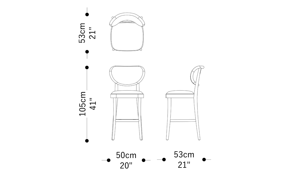 Image of the main dimensions of the product